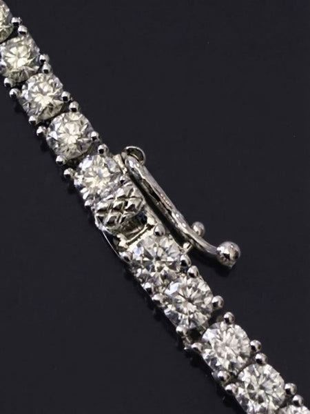Unisex Moissanite Tennis Silver Necklace 20" VVS D Color Passes Diamond Tester