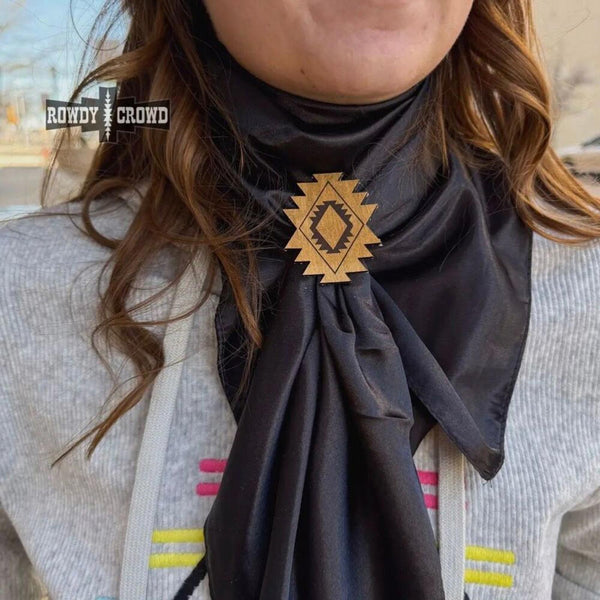 Southwestern Aztec Sky Leather Scarf Slide Made in the USA