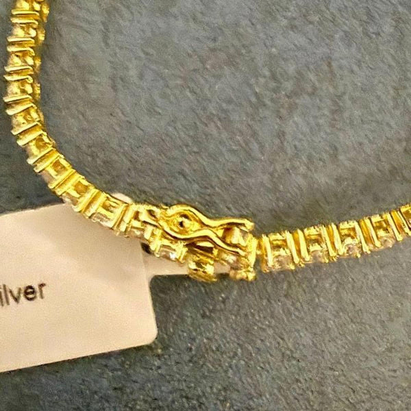 5.83CT Round 3mm Moissanite Tennis Bracelet 14k Gold Vermeil - 7" Length - NEW