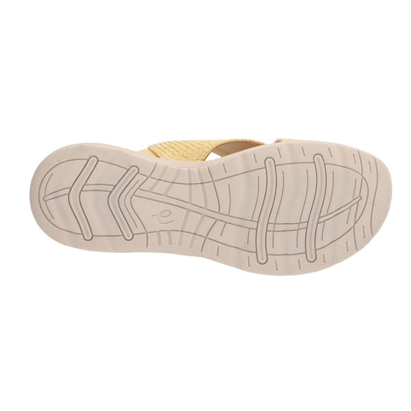 NEW Easy Spirit Womens Taite 2 Yellow Woven Slip On Comfort Slide Sandals Size 9