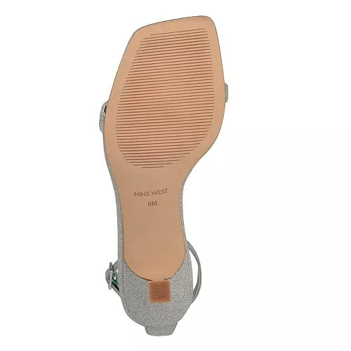 Nine West Women's Ripe Square Toe Kitten Heel Dress Sandals Women's Shoes Size 6