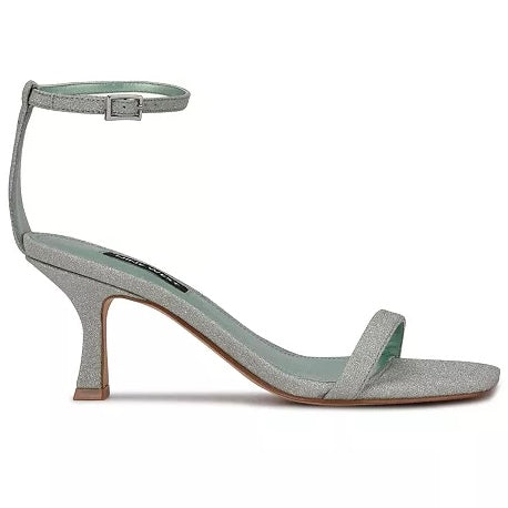 Nine West Women's Ripe Square Toe Kitten Heel Dress Sandals Women's Shoes Size 6
