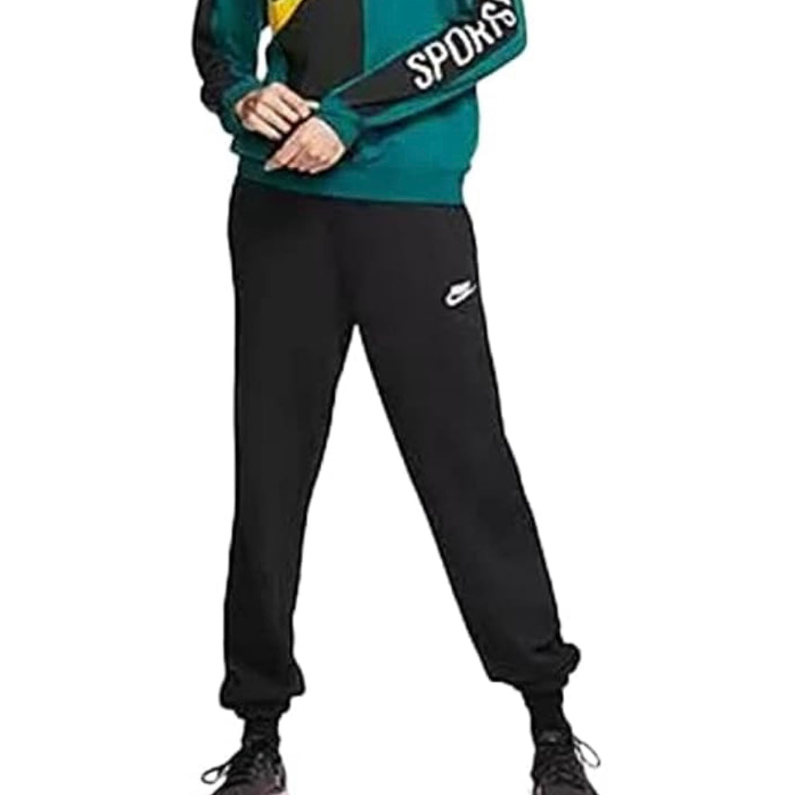 Nike Sportswear Essential Womens Black Full Length Sweat Pants Fleece Joggers M