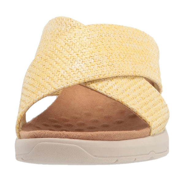NEW Easy Spirit Womens Taite 2 Yellow Woven Slip On Comfort Slide Sandals Size 9