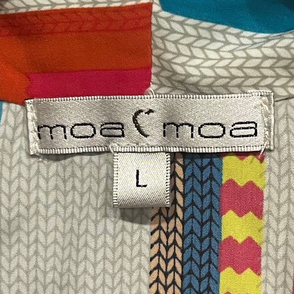 Moa Moa Womens Southwestern Aztec Faux Wrap Blouse Shirt Size Large