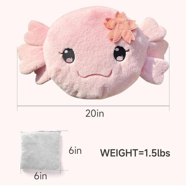 Axolotl Stuffed Animal Pink 19.6" Soft Cuddly Microwavable Plushies Kids Women