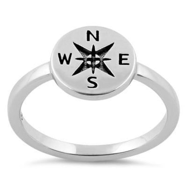 Sterling Silver Compass Ring Boho Casual Jewelry Size 6