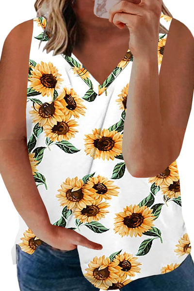 Striped Colorblock V Neck Plus Size Tank