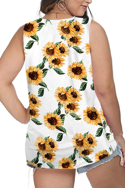 Striped Colorblock V Neck Plus Size Tank