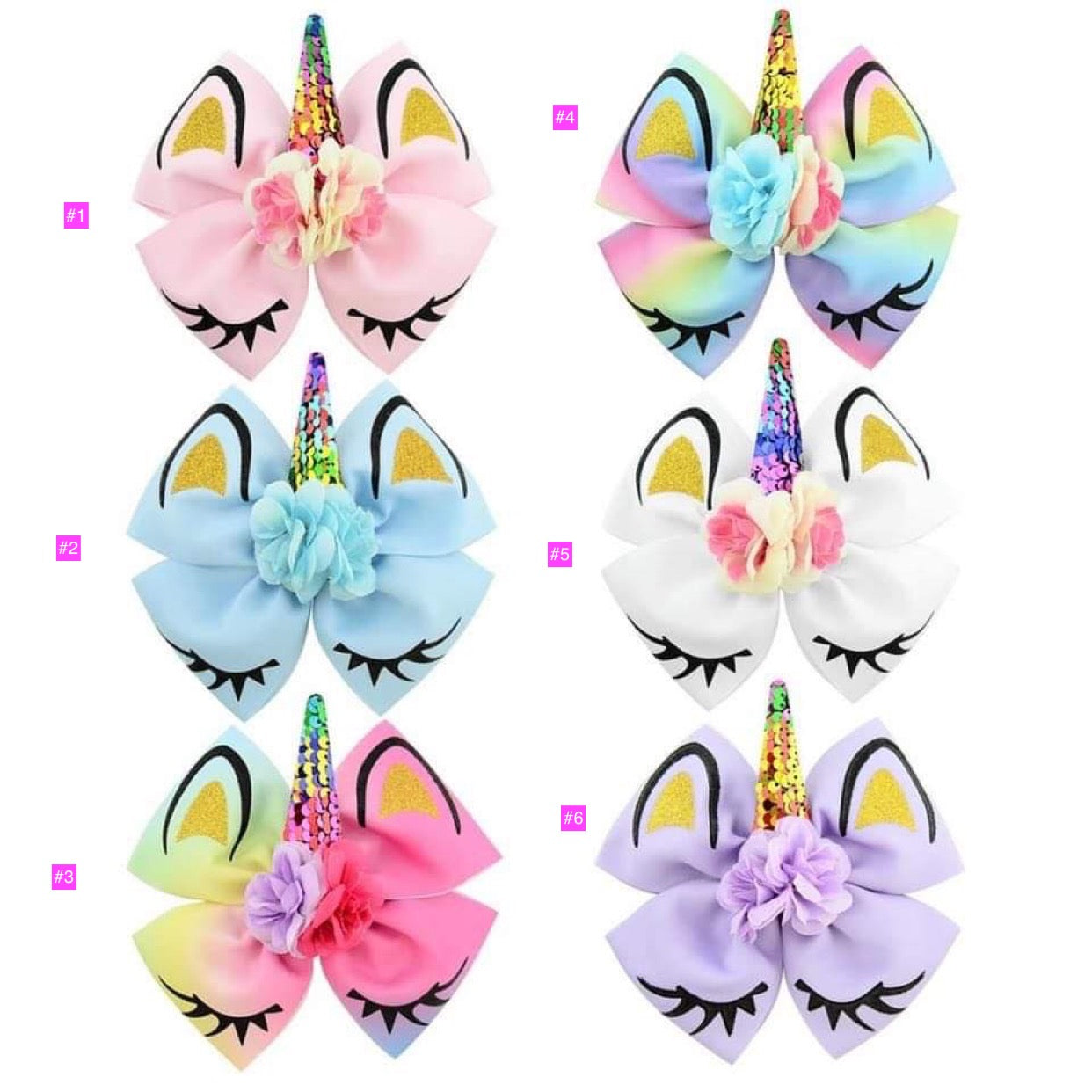 Unicorn Hair Bows