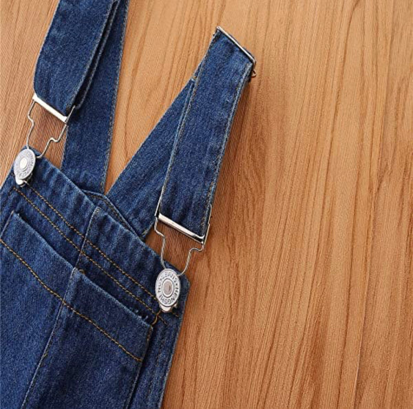 Girls Tiered Denim Bell Bottom Overalls