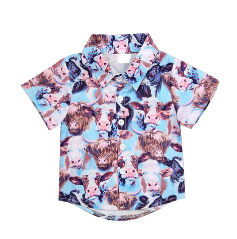 Western Cow Print Button Down