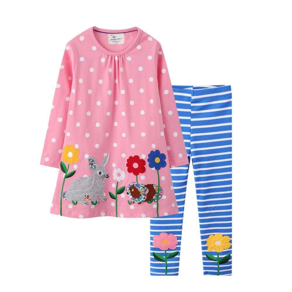 Polkadot Bunny Long Sleeve Outfit