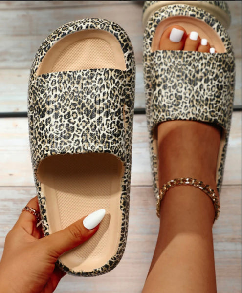 Cheetah Slide Sandals