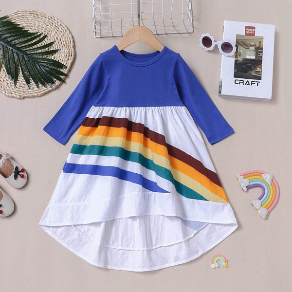 Girls Red Rainbow Dress