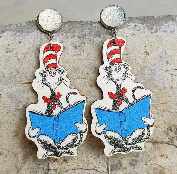 School Wood Earrings