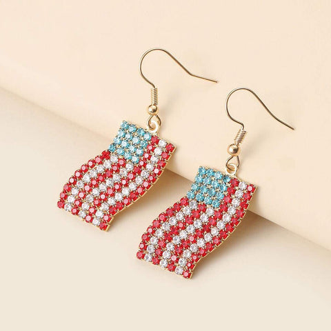 American Patriotic Rhinestone Dangle