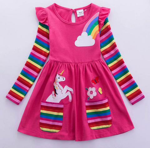 Pink Rainbow Unicorn Dress
