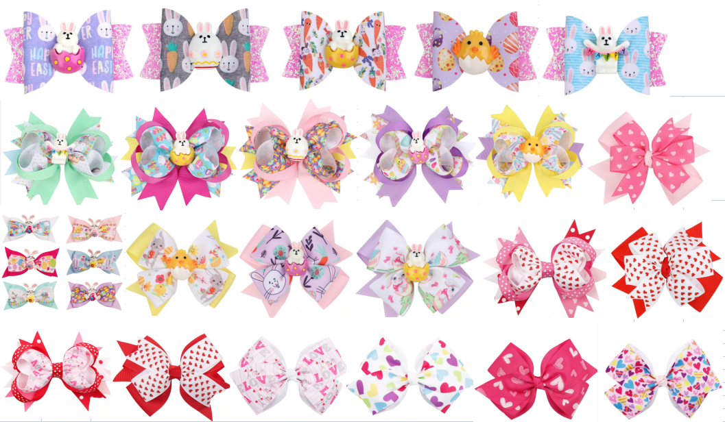 Valentine Easter Hair Bows