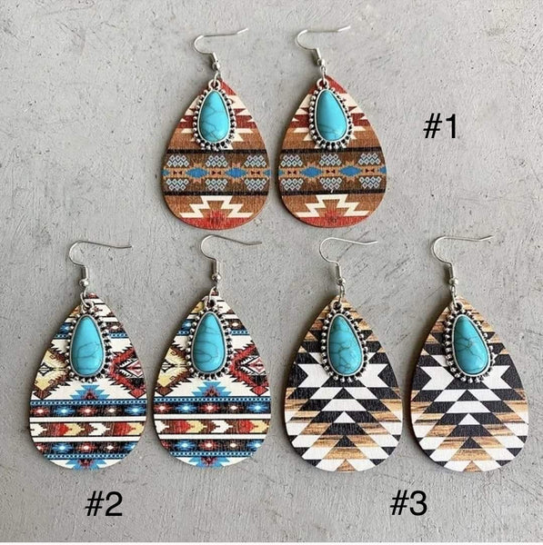 Tear Drop Faux Leather Dangle Earrings