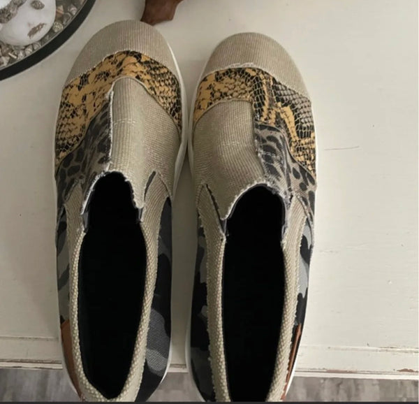Leopard Snake Camo Slip On