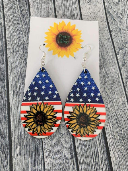 Tear Drop Faux Leather Dangle Earrings