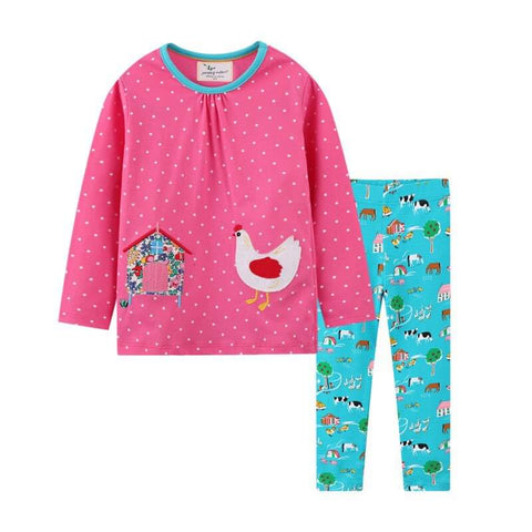 Chicken Polkadot Long Sleeve Set