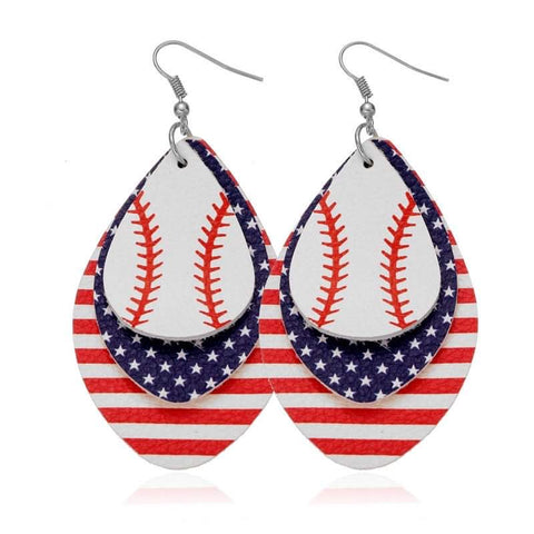 Tear Drop Faux Leather Dangle Earrings