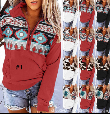 Aztec Color Block Pullover