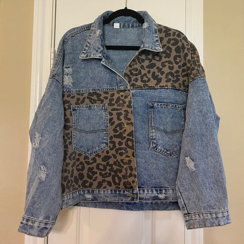 Leopard Jean Jacket