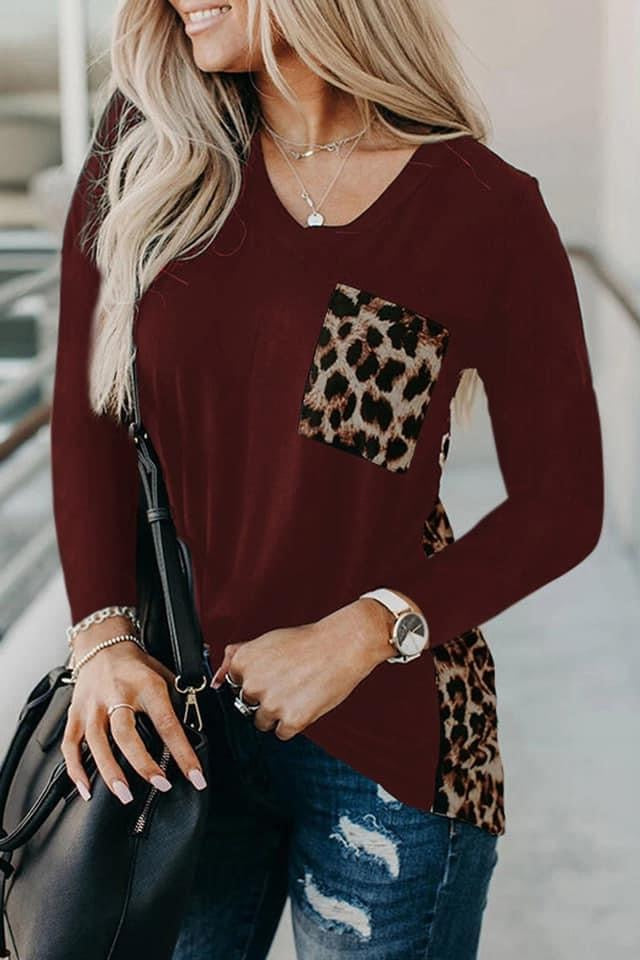 Leopard Splicing Long Sleeve